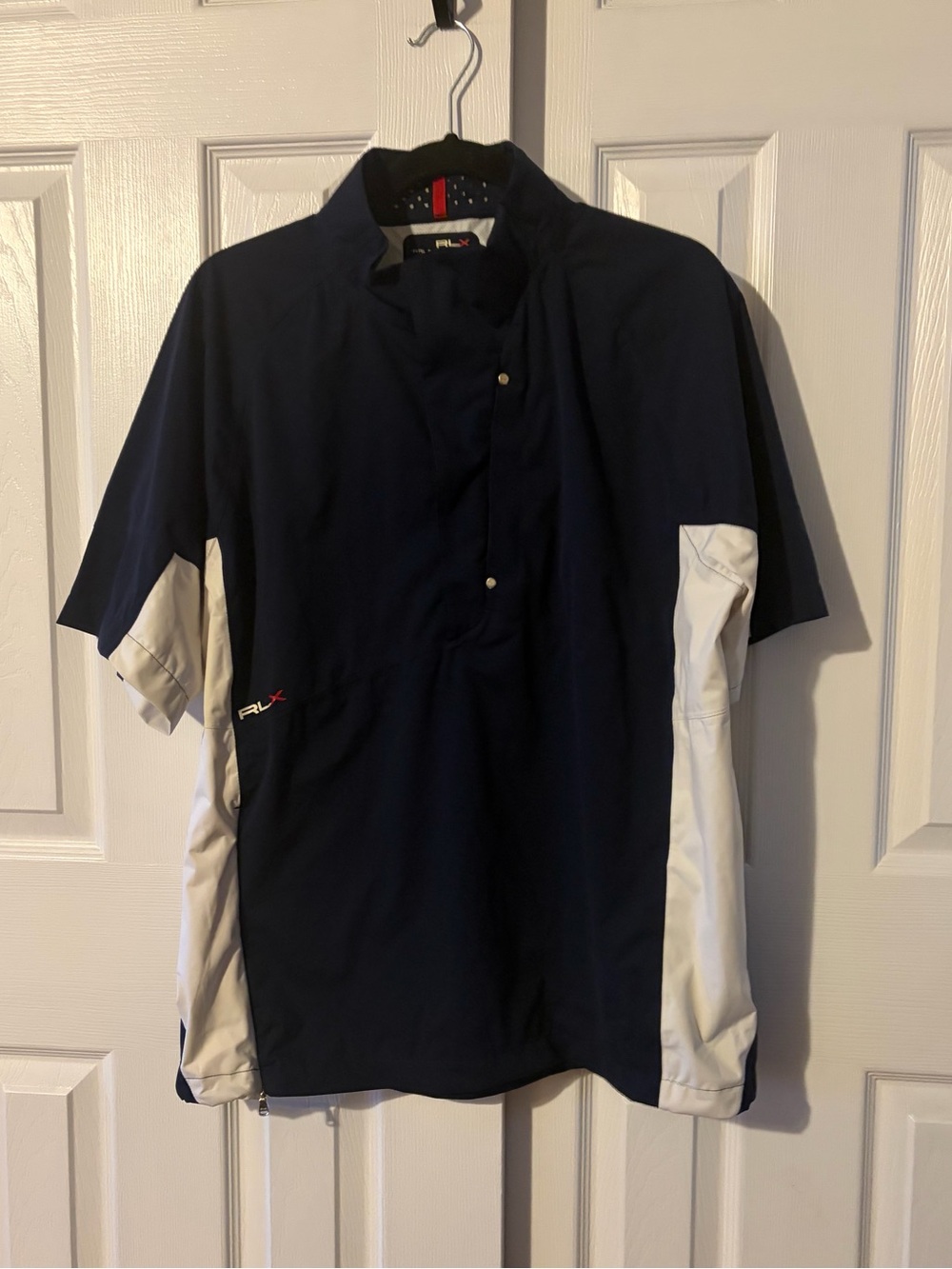 RLX by Ralph Lauren Men’s Navy&White Short Sleeve Water Repellent Windbreaker